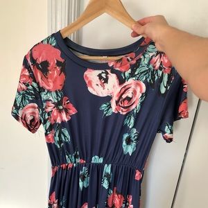 Navy floral maxi dress